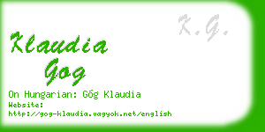 klaudia gog business card